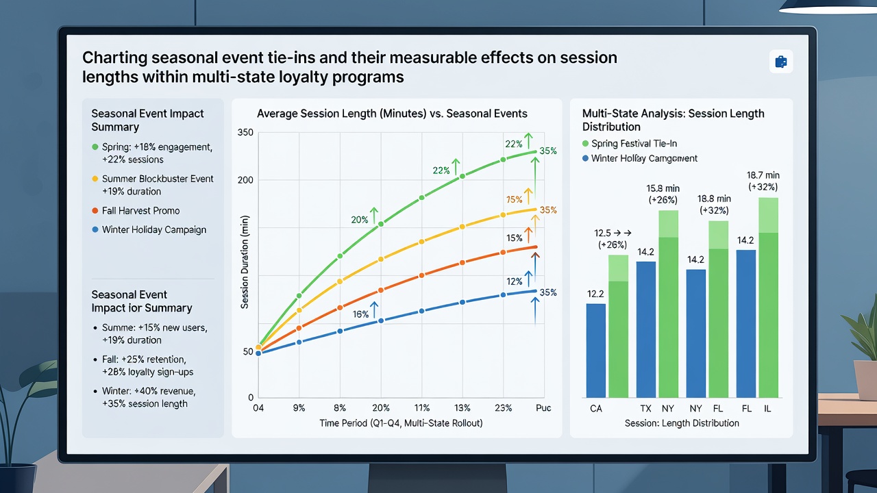 Analytics chart comparing session durations during seasonal events versus non-event periods in licensed slot networks