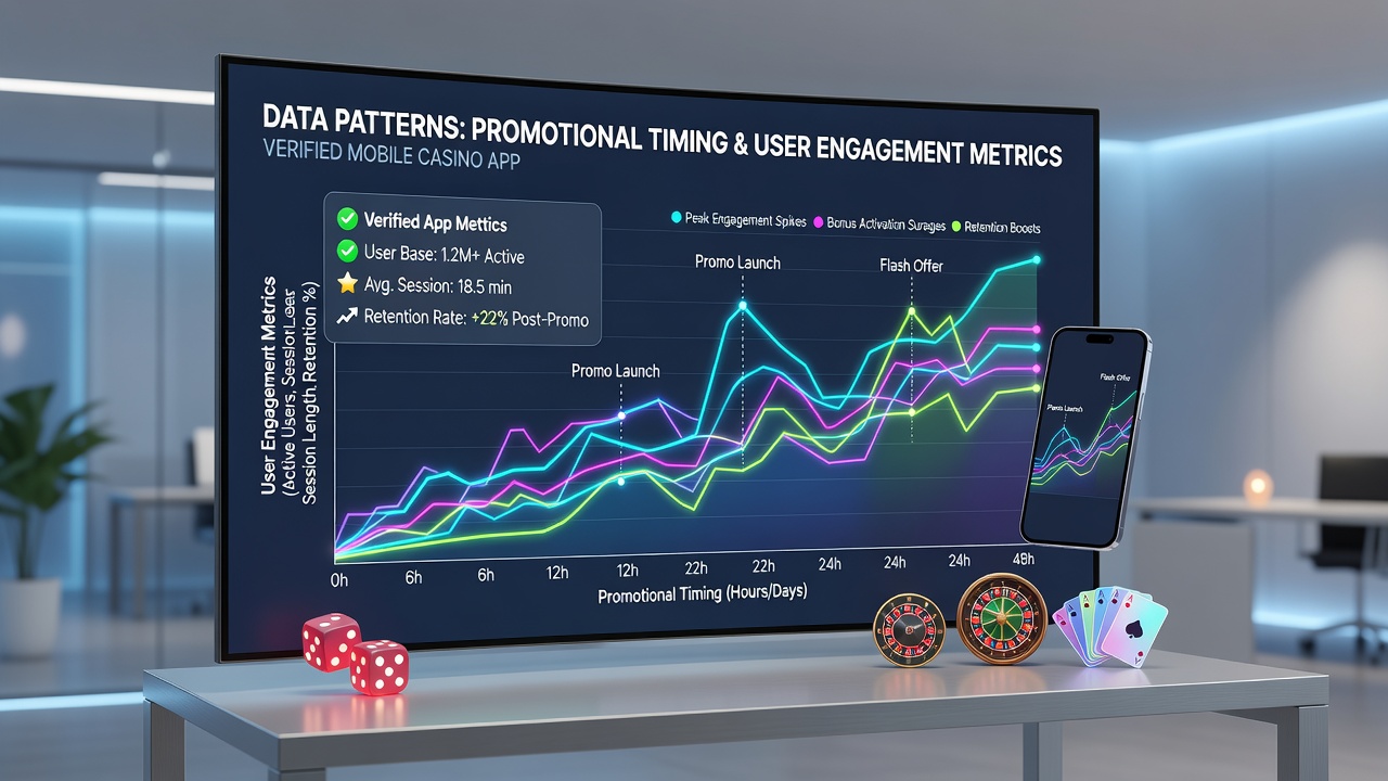 Charts displaying user engagement spikes tied to promotional schedules in verified mobile gaming environments