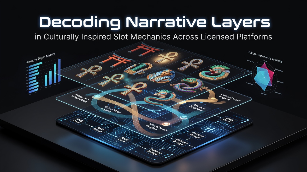 Visual breakdown of narrative layers in culturally themed slot games showing symbol hierarchies and story progression elements