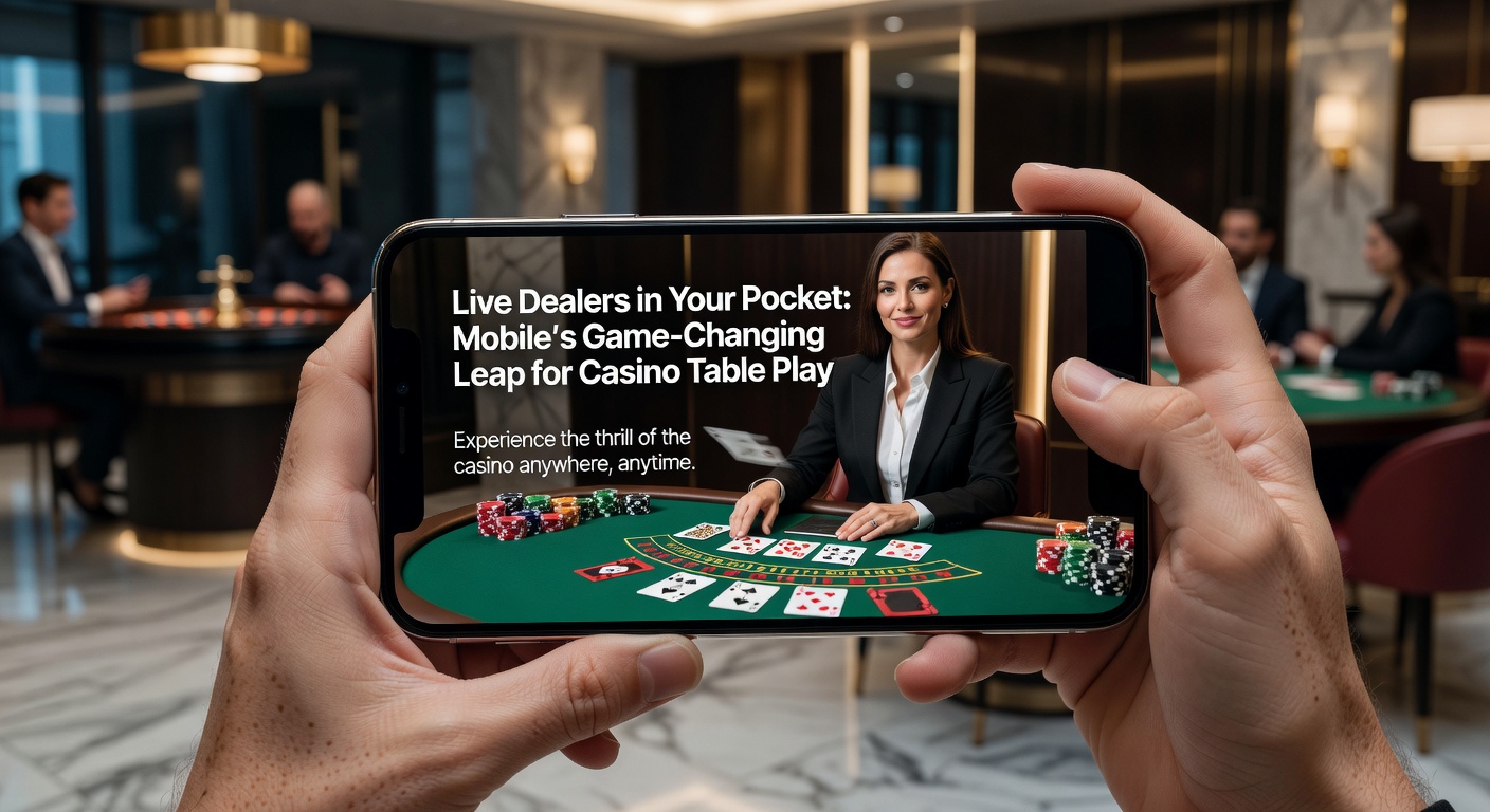 Close-up of a dealer's hands dealing cards at a live baccarat table, streamed to a tablet device beside a coffee cup, highlighting portable casino elegance