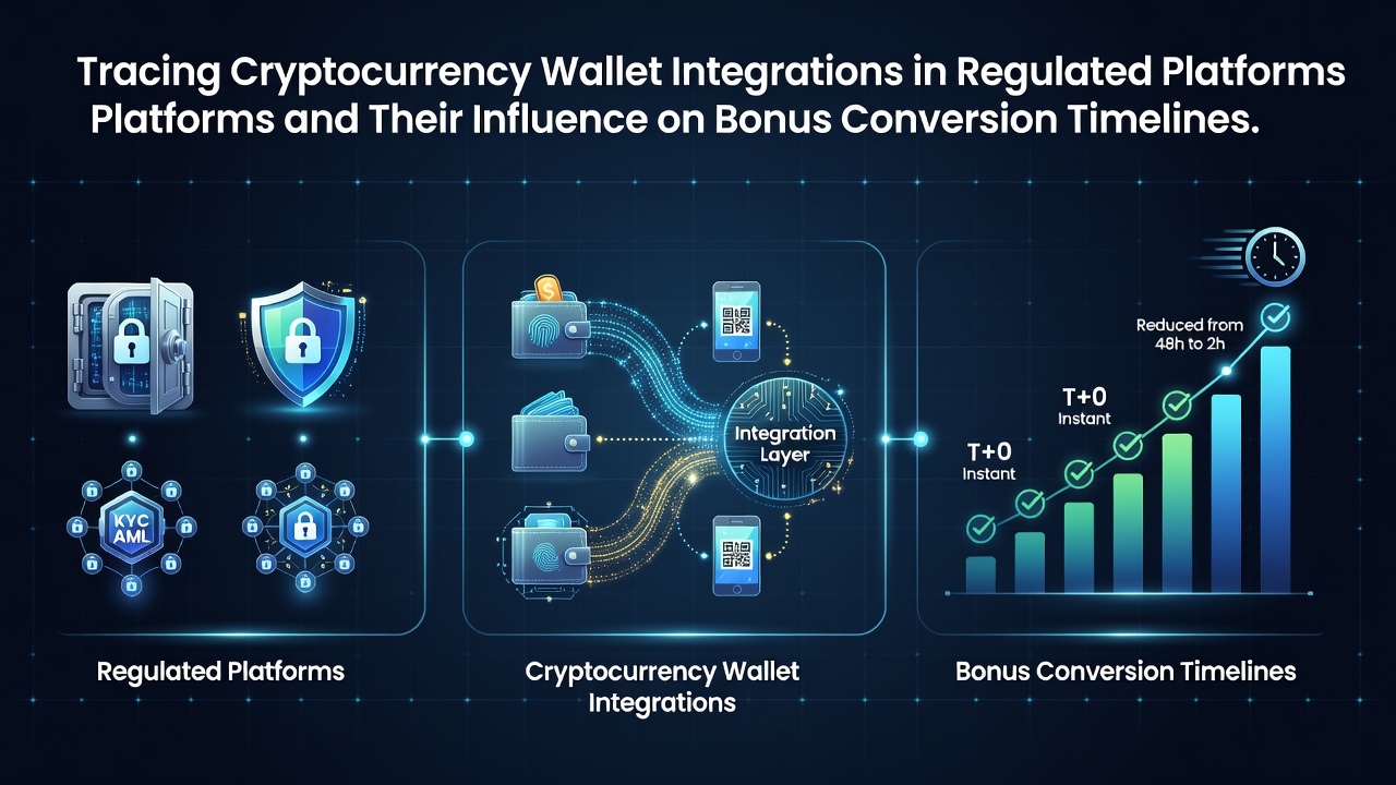Cryptocurrency wallet integration interface on a regulated gaming platform showing transaction tracing and bonus eligibility checks