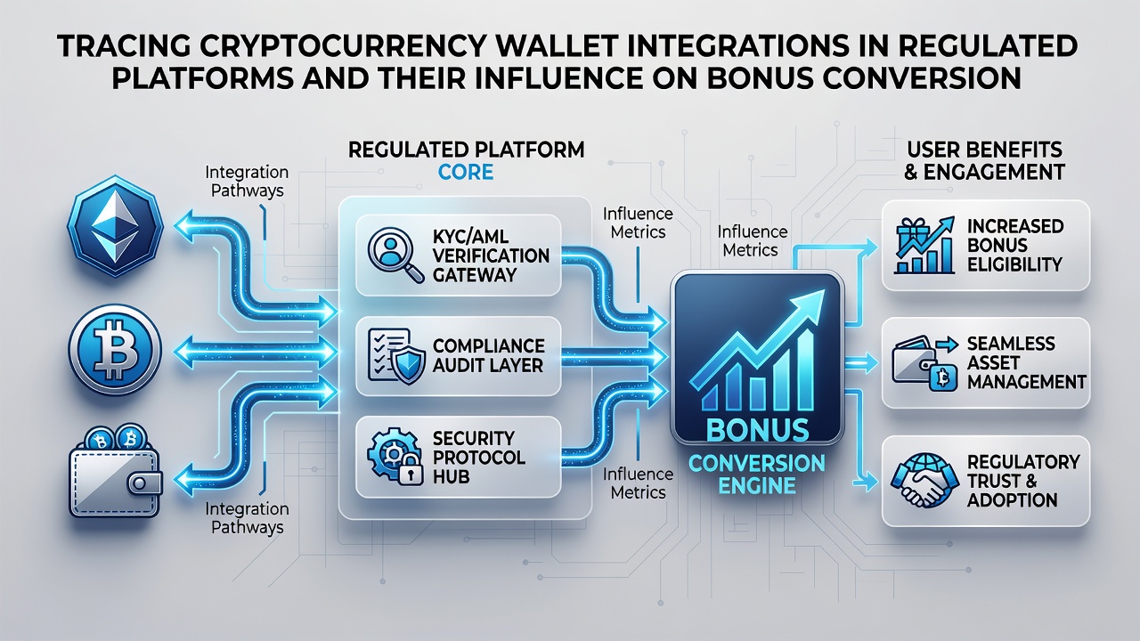 Flowchart illustrating cryptocurrency deposit tracing process and its impact on bonus conversion timelines in regulated platforms